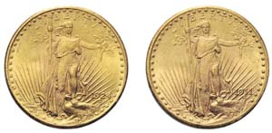 Lot mit 4 Goldmünzen, 2 x 20 Fr. Vreneli ... 