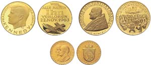 4 Goldmünzen, dabei 100 Franken 1952 ... 