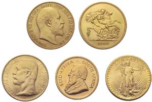Sammlung von 16 Goldmünzen aus aller Welt. ... 