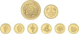 Partie Deutschland mit 13 Goldmünzen. Dabei ... 