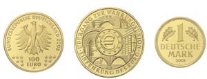 Sammlung der deutschen Goldmünzen ab 2001. ... 