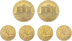 Lot mit 11 Goldmünzen, darunter 2 x 1 Unze ... 