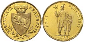 Dublone 1793 Bern. HMZ 2-213b. Fr. 187, 7,5 ... 