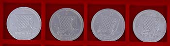 4 x 1 Unze Nobel-Platinmünzen der Isle of ... 