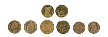 Münzpartie mit 57 historischen Goldmünzen ... 