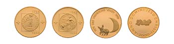 6 Goldmünzen Schweiz. Dabei 2 x 250 Franken ... 