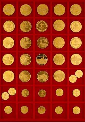 Sammlung von 72 Goldmedaillen mit Schweizer ... 