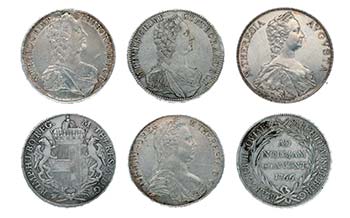 12 Silbermünzen Maria Theresia. Dabei u.a. ... 
