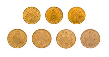 39 Goldmünzen Österreich-Ungarn. Dabei ... 