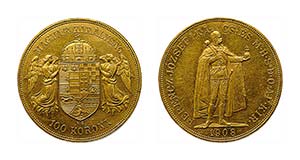 Franz Joseph I. 1848 - 1916, 100 Kronen 1908 ... 
