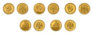 38 Goldmünzen Österreich. Dabei 10 x 25 ... 