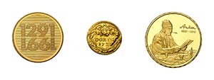 8 Goldmünzen Schweiz. Dabei 6 x 250 Franken ... 