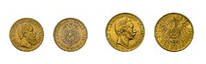 7 Goldmünzen Deutsches ... 