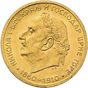 2 Goldmünzen Montenegro. Nikolaus ... 