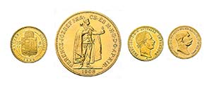 21 Goldmünzen Kaisrreich Österreich, Franz ... 