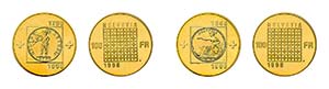 2 Goldmünzen Schweiz. 100 Franken 1998 zur ... 