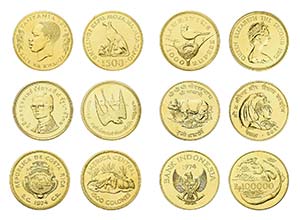 6 Goldmünzen alle Welt. World Wildlife Fund ... 