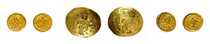 3 Goldmünzen Byzanz mit altem ... 