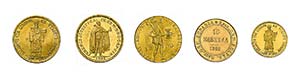 6 Goldmünzen Europa. Dabei ... 