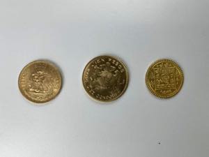 3 Goldmünzen alle Welt. Dabei u.a. Mexiko ... 