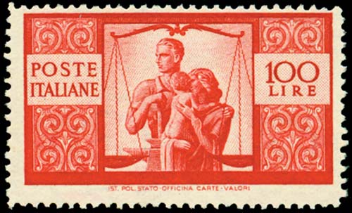 DEMOCRATICA francobollo da L.100 ... 