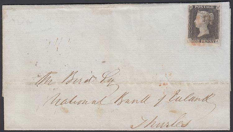 1841. Penny black (TJ) su lettera ... 