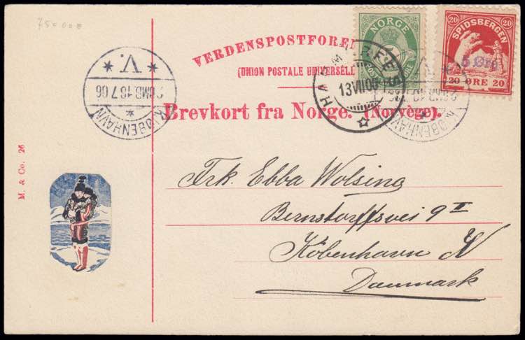 SPITZBERGEN. Postal card with ... 