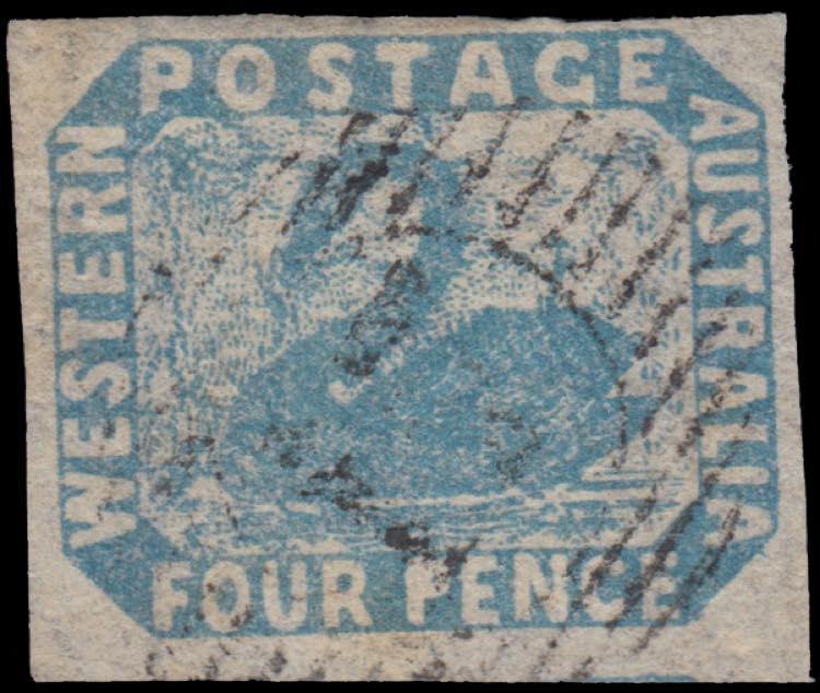 1854 SWAN. 4d. pale blue (S.G. 3), ... 