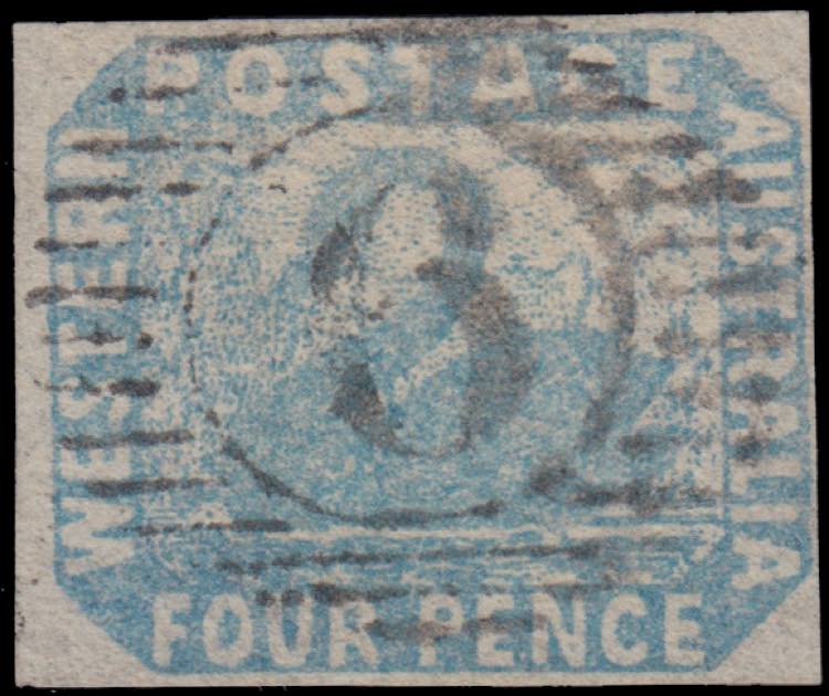 1854 SWAN. 4d. pale blue (S.G. 3), ... 