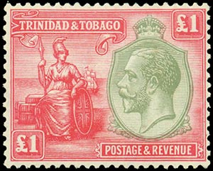 TRINIDAD AND TOBAGO 1922-28. 5s. + ... 