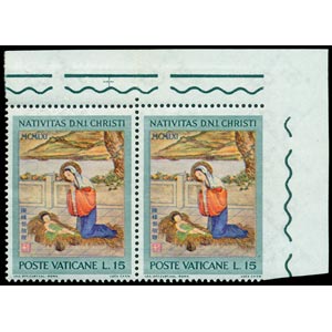 NATALE 1961 coppia del francobollo ... 