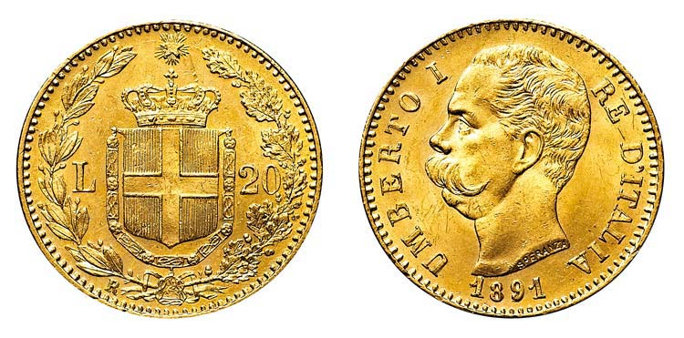 UMBERTO I (1878-1900), moneta da ... 