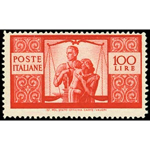 DEMOCRATICA francobollo da L.100 (565) nuovo ... 