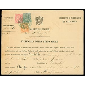 VITTORIO EMANUELE II, certificato di ... 