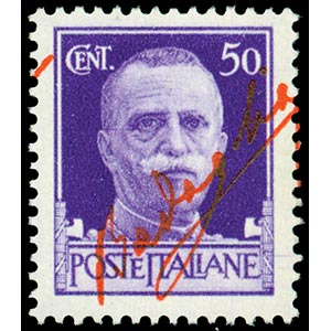 FIRMA DI BADOGLIO su francobollo da c.50 ... 