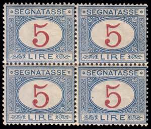 1903 - QUARTINE. I segnatasse da 5 lire e da ... 