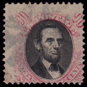 1869 PICTORICAL ISSUE. LINCOLN, 90c. carmine ... 