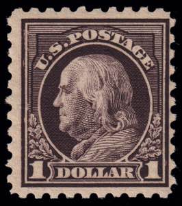 1915. Franklin, 1$ violet black (Yv. 194B) ... 
