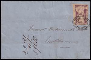 1854. Lettera spedita a Melbourne il ... 