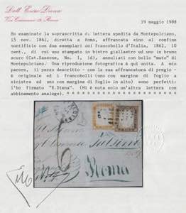 LA PRIMA EMISSIONE DENTELLATA 1862 ... 