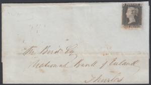 1841. Penny black (TJ) su lettera spedita a ... 