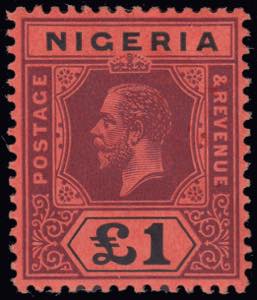 1914 KING GEORGE V. £1 nero e ... 