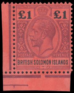KING GEORGE V. £1 purple and ... 