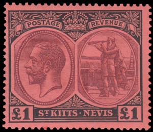 KING GEORGE V. £1 purple and red (S.G.36). ... 