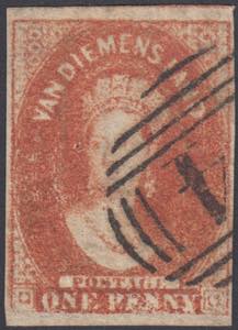 1857 - Watermark numerals. Group of 5 ... 