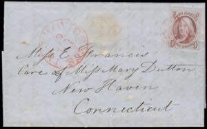 1847. Folded letter with Providence, R.I., ... 