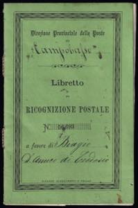 LIBRETTO DI RICOGNIZIONE POSTALE. Libretto ... 