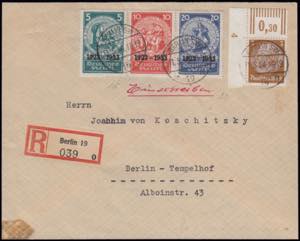 1933 CHARITY NOTHILFE. Registered cover from ... 