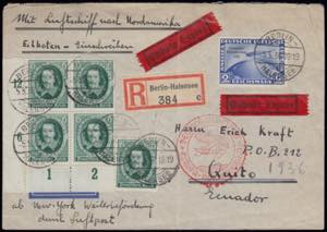 1933 ZEPPELIN. Cover from Berlin to Quito ... 
