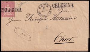 STRUBEL. Cover to Chur franked with 15Rp. ... 